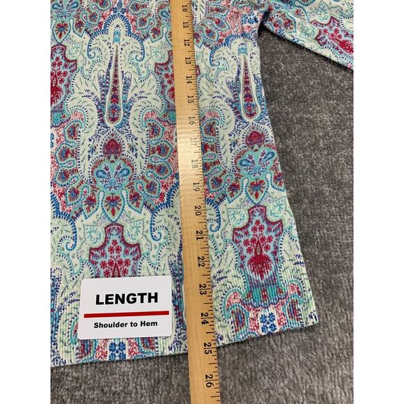 Talbots Top Women XL Multicolor Paisley Pullover Curved Hem 3/4 Sleeve Stretch - Picture 12 of 12